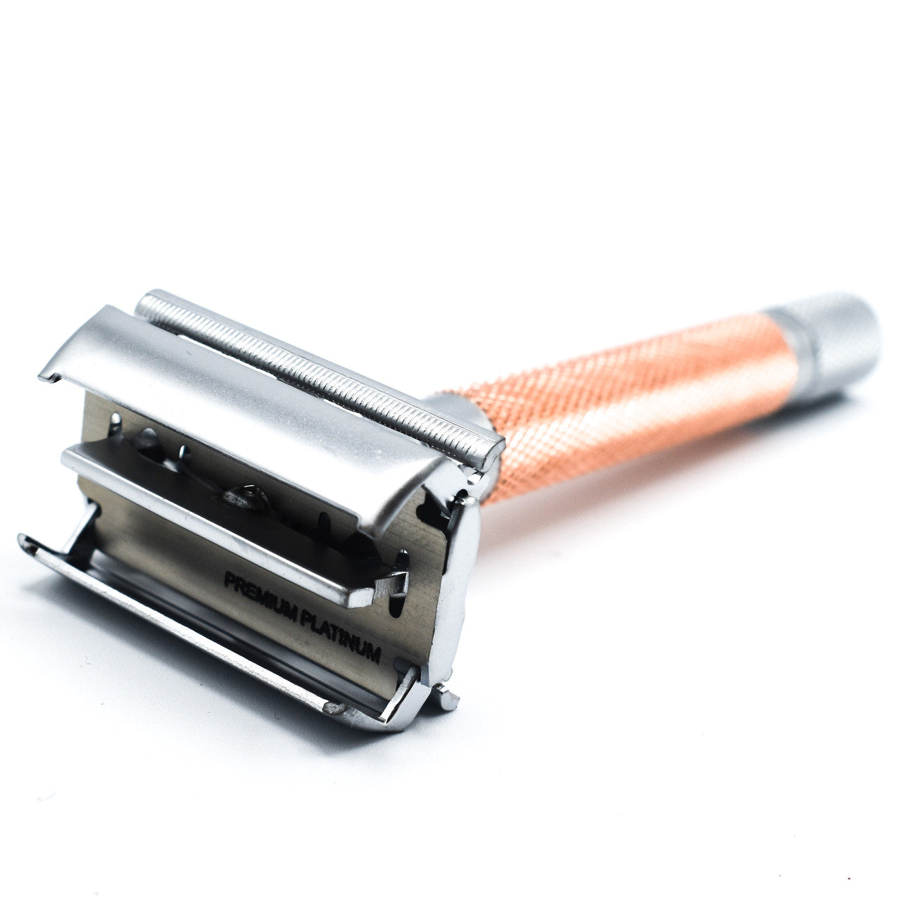 Parker 74R-RG Rose Gold & Satin Chrome Heavyweight Butterfly Open Safety Razor