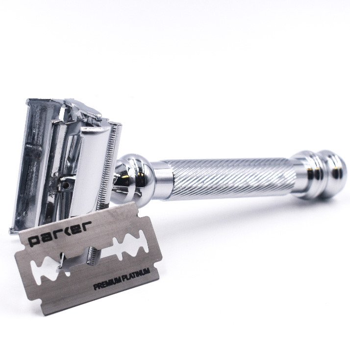 Parker 99R Safety Razor, Butterfly Open Long Handle Heavy